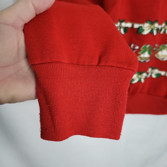 MICHEL NICOLE Vintage Women's Fleece Lined Christmas Sweatshirt Size 18 - Picture 4 of 14